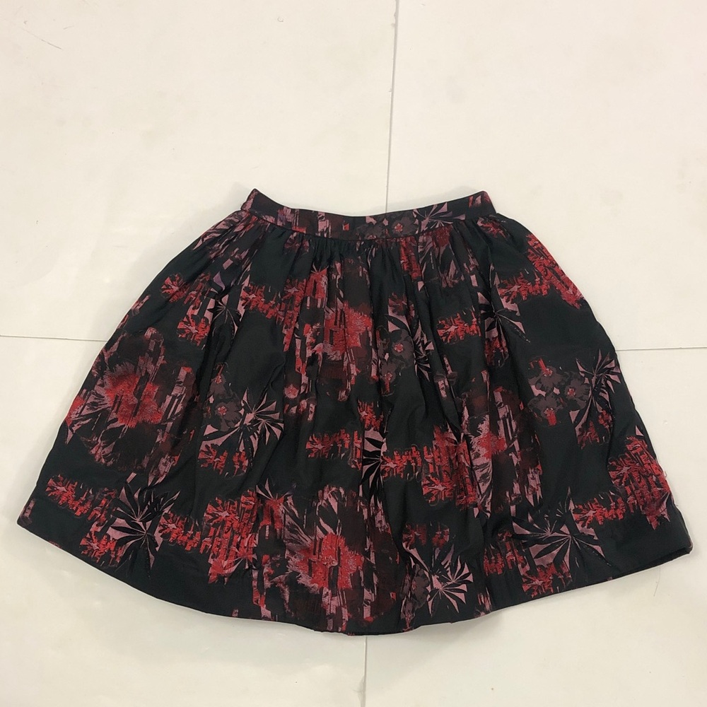 Alice + Olivia 4 Skirt Black Red Pink Full Pleated Pockets Excellent Condition